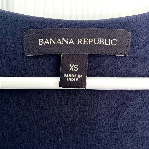 3/$25 Banana Republic Navy Tank Top with Ruffled Hem - Picture 3 of 6